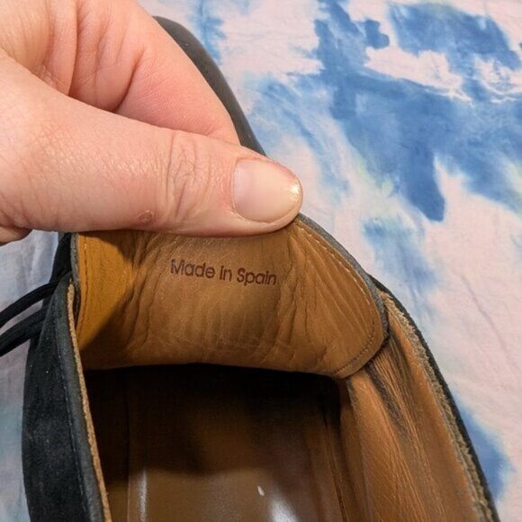 Magnanni Black Leather and Suede Oxford Derby Dress Boots Men Size 42.5 - Picture 8 of 14